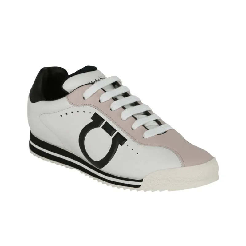 FERRAGAMO Low Top Casual Shoes Men's White Pink-2