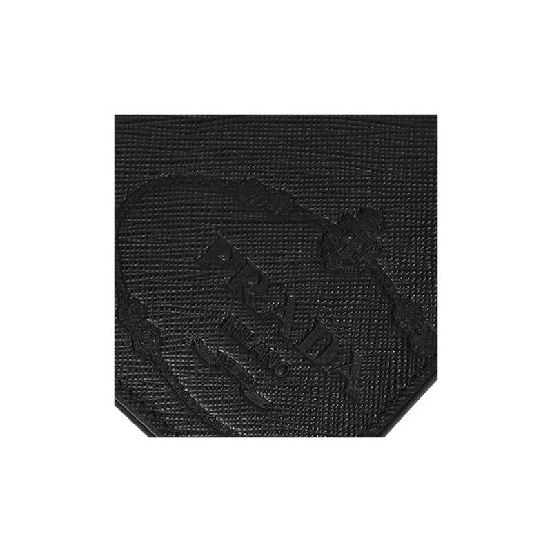 PRADA PRADA Luggage Collection Cow Leather Card Clip Wallets Men's Black-2