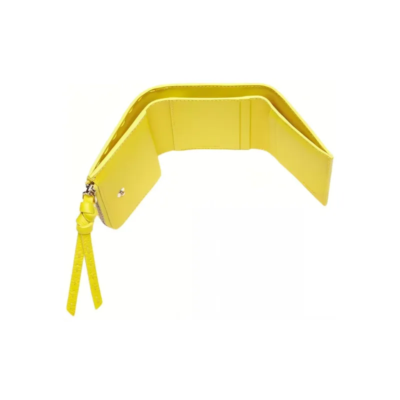FENDI Peekaboo Calfskin Coin Purse Women's Lemon-3