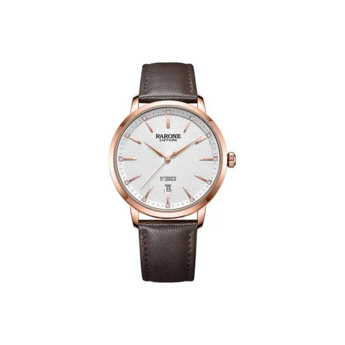 RARONE Freedom Series Mechanical Movement Genuine Leather Strap Watch Men's Watches White Dial 8670129