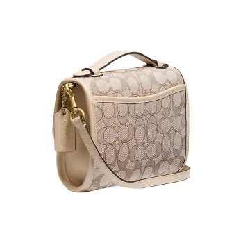 COACH Kip Leather Messenger Bag Handbag Shoulder Bag Crossbody Bag Small Size Women's Ecru