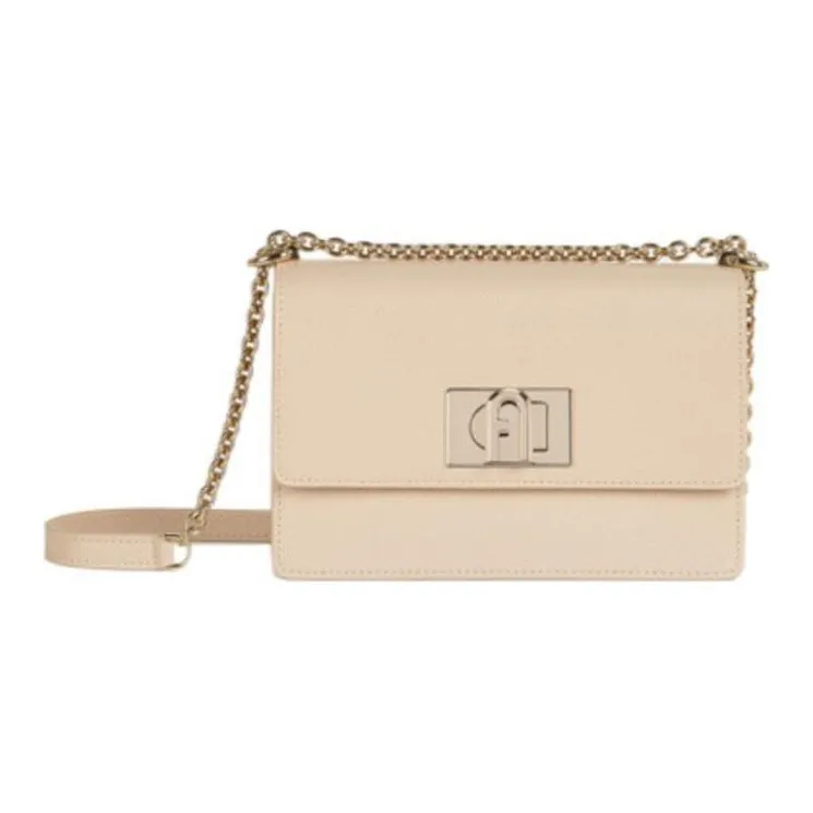 Furla Leather Chain Bag, Crossbody Bag Mini Women's Light Pink-0