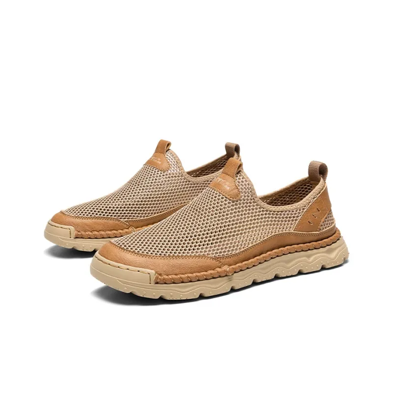 G.N.SHIJIA Casual Shoes Men Low Top Khaki/Light Brown-12
