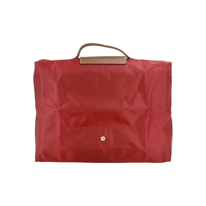 LONGCHAMP Le Pliage Recycled Canvas With Leather Trim Canvas Bag Portable Briefcase Small Size Men's Red-2