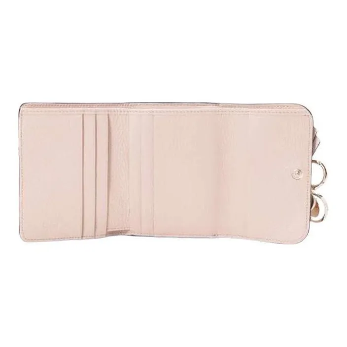 Chloe Grain Leather Wallet Trumpets Women's Pink-1