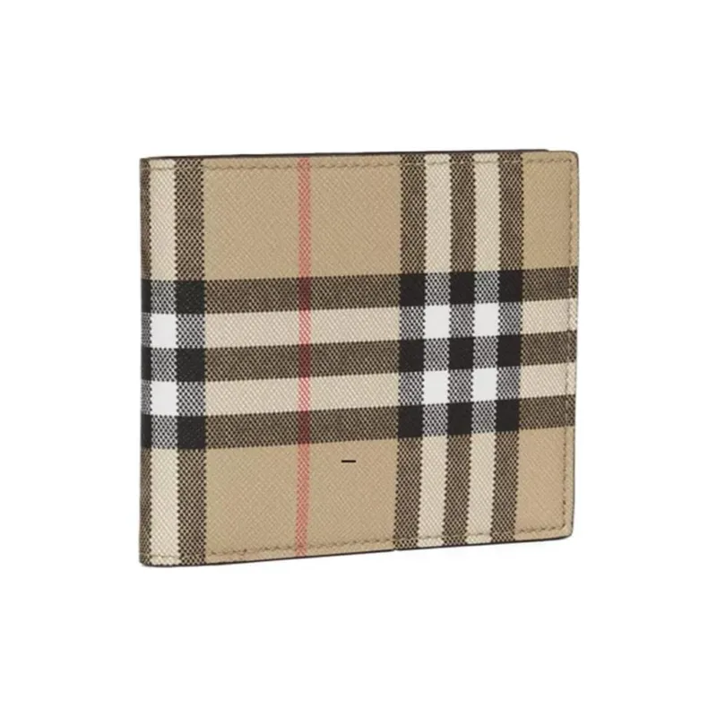 Burberry Vintage Cow Leather Wallet Men's Yellow/Black-2