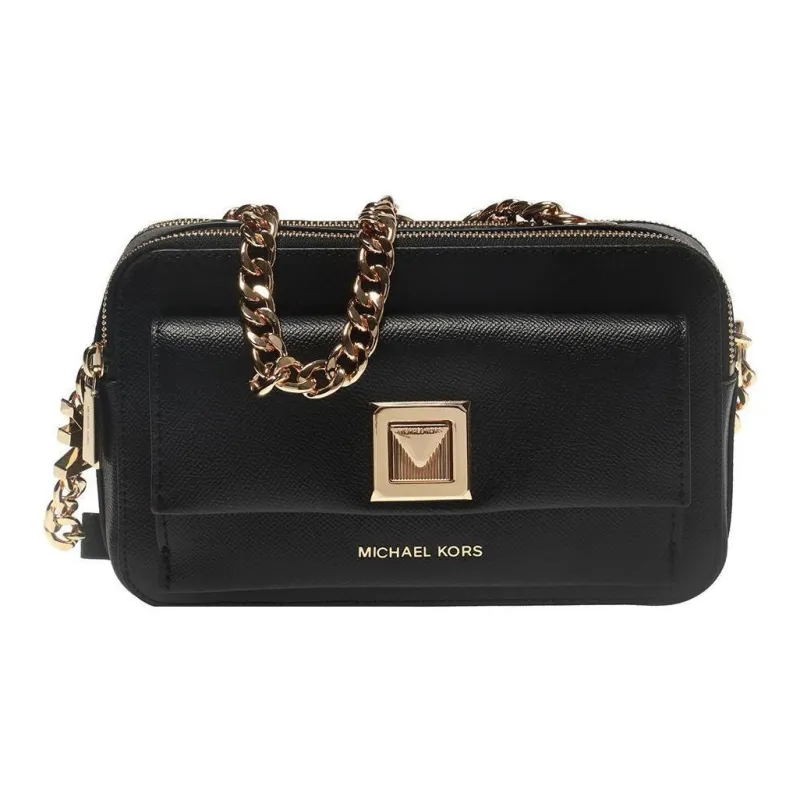 MICHAEL KORS Sylvia Leather Crossbody Bag Shoulder Bag Women's Black-0