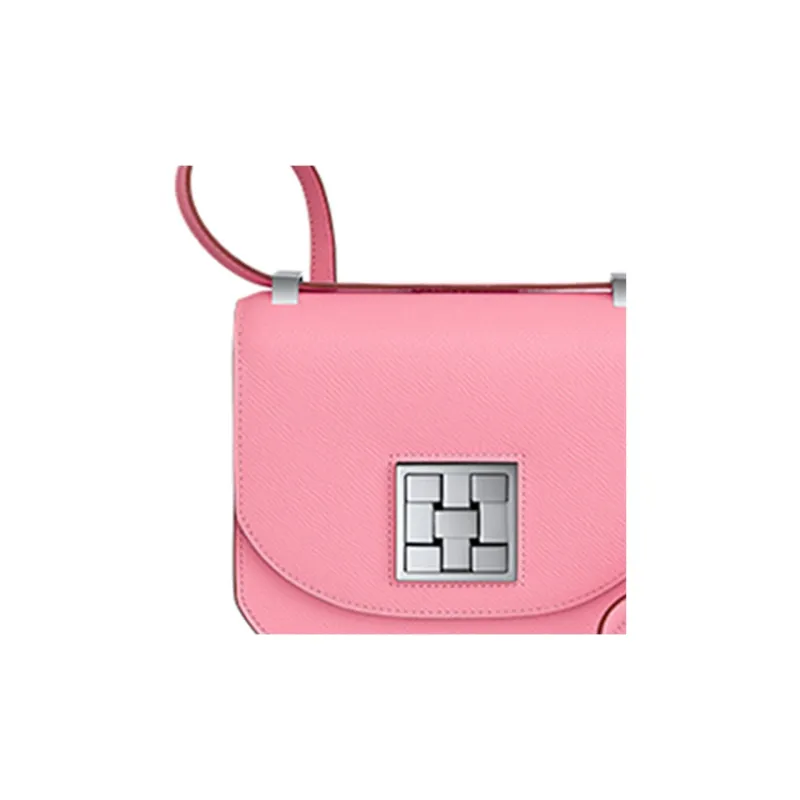 HERMES Mosaique Epsom Calfskin Shoulder Bag, Crossbody Bag Women's 1Q Rose Confetti Milkshake Pink-2