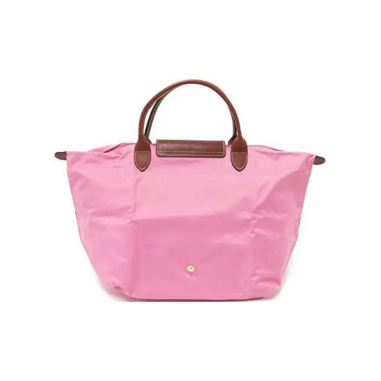 LONGCHAMP Le Pliage Canvas With Cow Leather Detail Dumpling Bag Handbag Medium Size Women's Pink-3