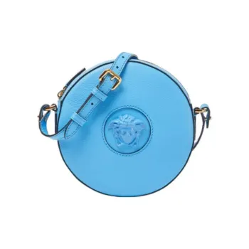 VERSACE La Medusa Leather Shoulder Bag Crossbody Bag Regular Women's Blue