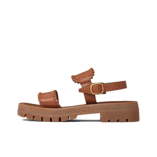 CELINE Clea Triomphe Beach Sandals Women's Brown