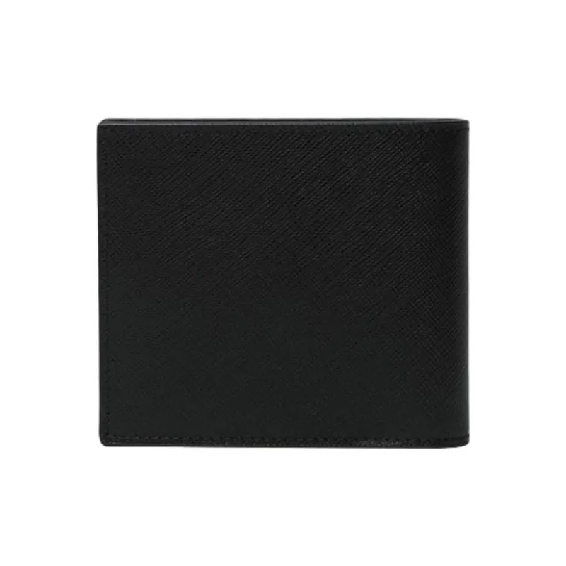 PRADA PRADA Luggage Collection Cow Leather Card Clip Wallets Men's Black-1