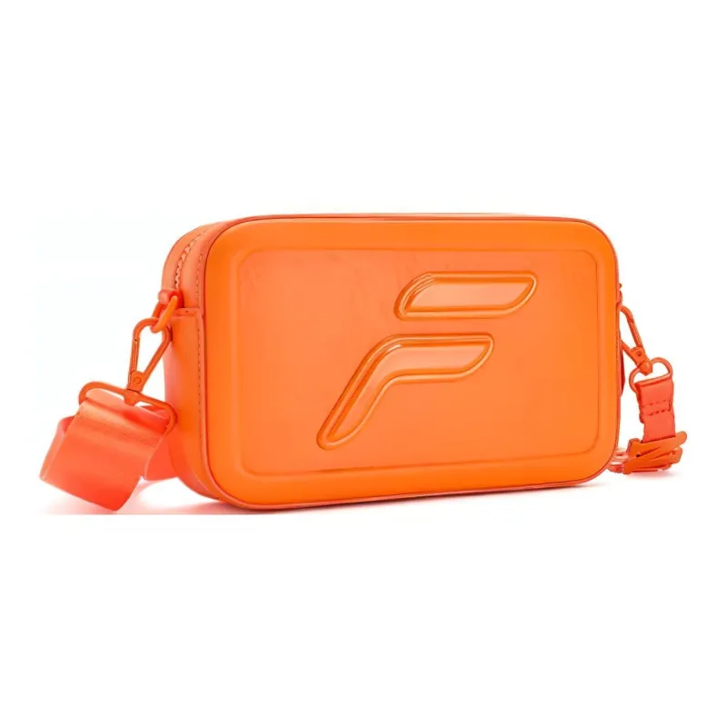 FILA FUSION Polyurethane Camera Bag, Crossbody Bag Unisex Orange-1