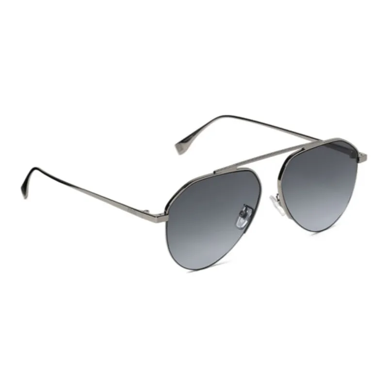 FENDI Irregular Shape Sunglasses Men's Silver-2