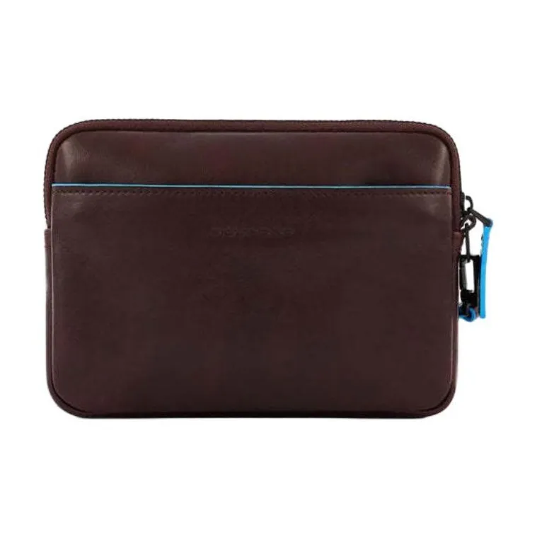 PIQUADRO Leather Wrist Clutch Unisex Dark Brown-2