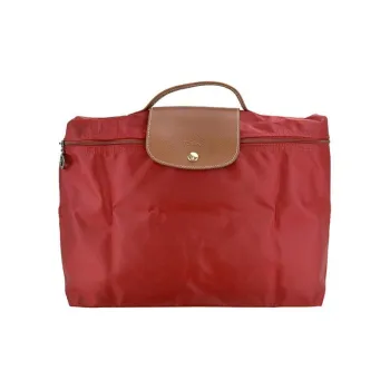 LONGCHAMP Le Pliage Recycled Canvas With Leather Trim Canvas Bag Portable Briefcase Small Size Men's Red