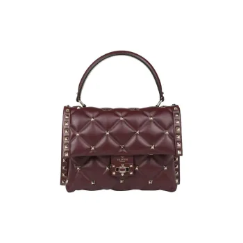 Valentino Calfskin Shoulder Bag Crossbody Bag Handbag Regular Women's Deep Red