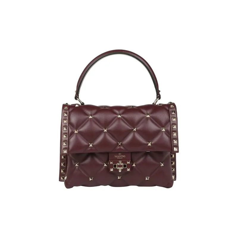 Valentino Calfskin Shoulder Bag Crossbody Bag Handbag Regular Women's Deep Red-0