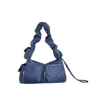 YOOLO Fabric Shoulder Bag, Crossbody Bag, Handbag Medium Size Women's Denim Blue