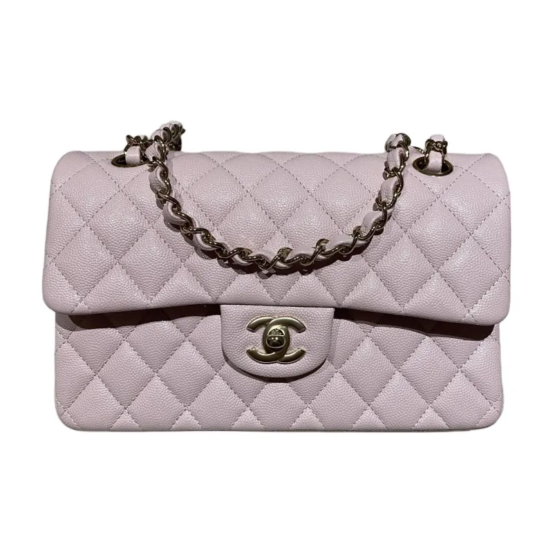 CHANEL Classic Flap CF Grain Caviar Calfskin Shoulder Bag, Crossbody Bag Trumpets Women's Cherry Blossom Pink-0