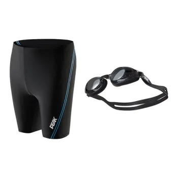 PEAK Swimming Sets Polyester Elastane Seaside Vacation With Hot Spring Men's Black