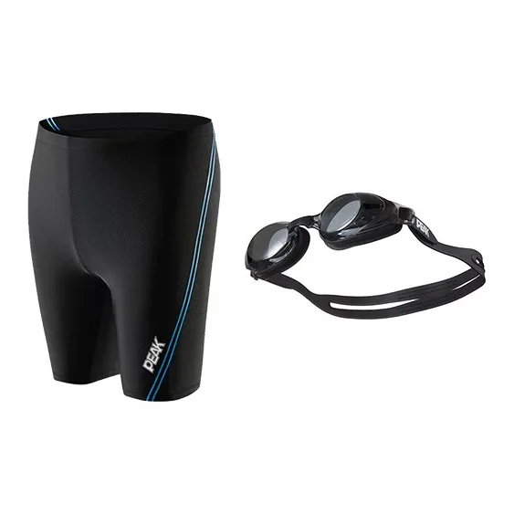 PEAK Swimming Sets Polyester Elastane Seaside Vacation With Hot Spring Men's Black-0