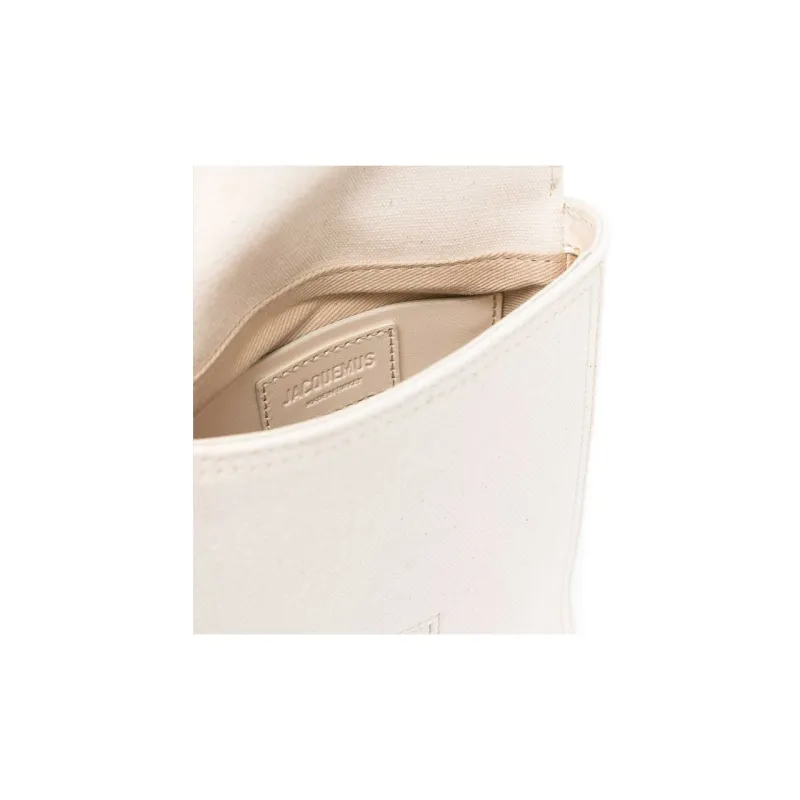 Jacquemus Cotton With Cow Leather Shoulder Bags Sling Bags Men's White-3