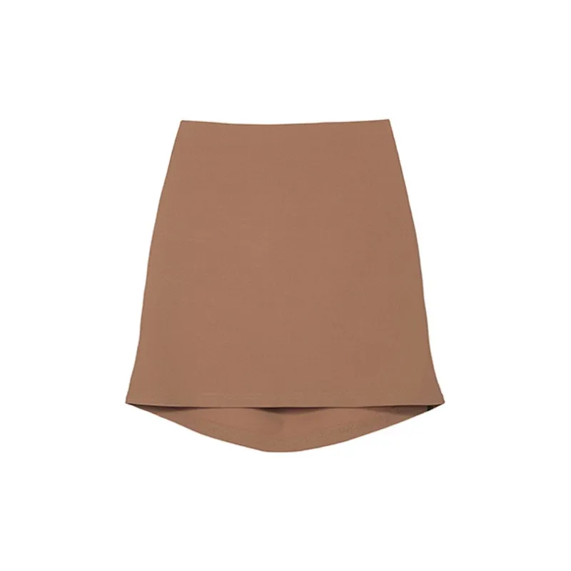 ETSE Casual Short Skirts Women's Brown-1