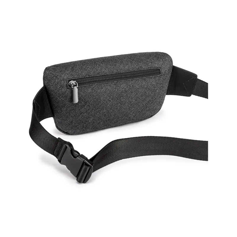 FAIRWHALE Oxford With Cow Leather Fanny Pack Regular Men's Dark Gray-3