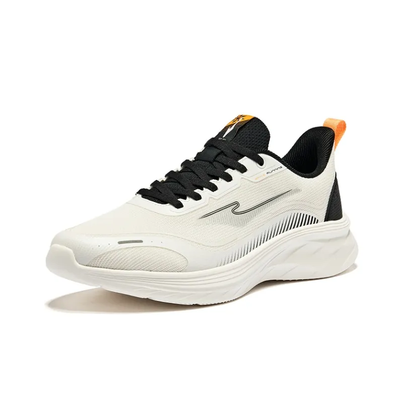 Erke Cushioning Wear-Resistant Low-Top Running Shoes Men's Microcrystal White/Jet Black-2