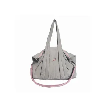 YOOLO Fabric Shoulder Bag, Crossbody Bag, Handbag Large Size Women's Gray Pink