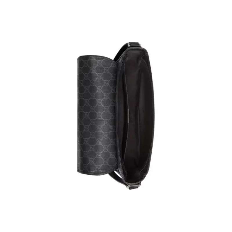 GUCCI Canvas With Leather Binding Canvas Bag, Messenger Bag, Shoulder Bag, Crossbody Bag Regular Men's Black-6