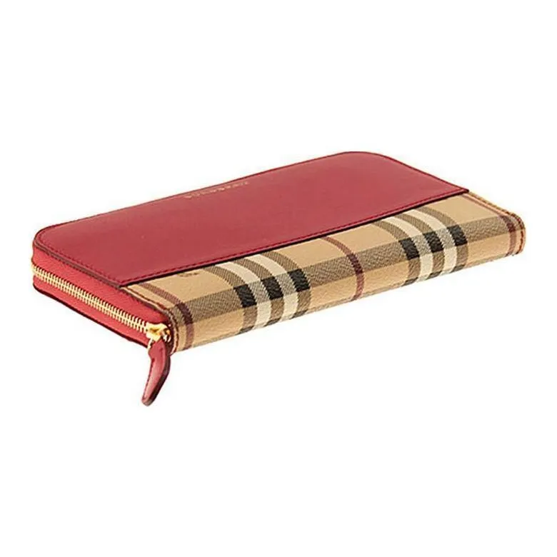 Burberry PVC With Calfskin Card Holder Wallet Women's Red-2