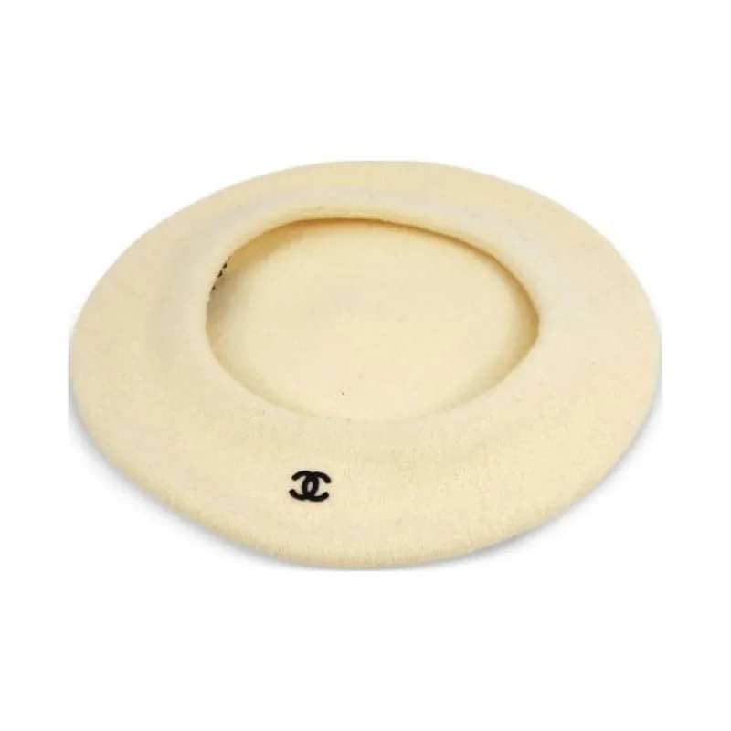CHANEL 1990 2000 Interlocking CC logo Beret-1