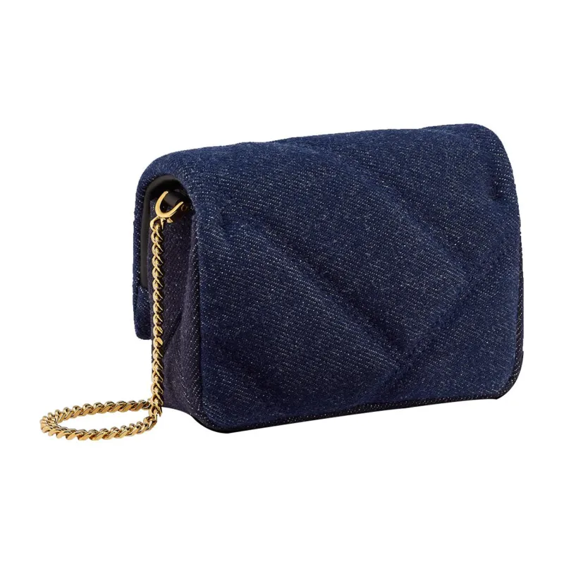 BVLGARI Serpenti Cabochon Denim Fabric Shoulder Bag Crossbody Bag Mini Women's Blue-3