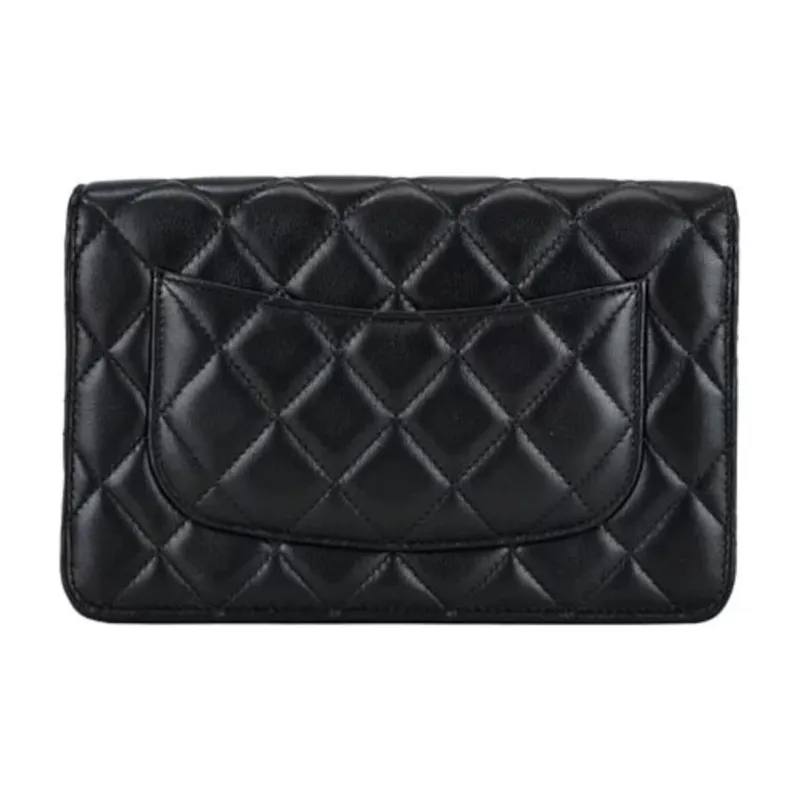 CHANEL WOC Smooth Lambskin Shoulder Bag, Crossbody Bag Mini Women's Black-2