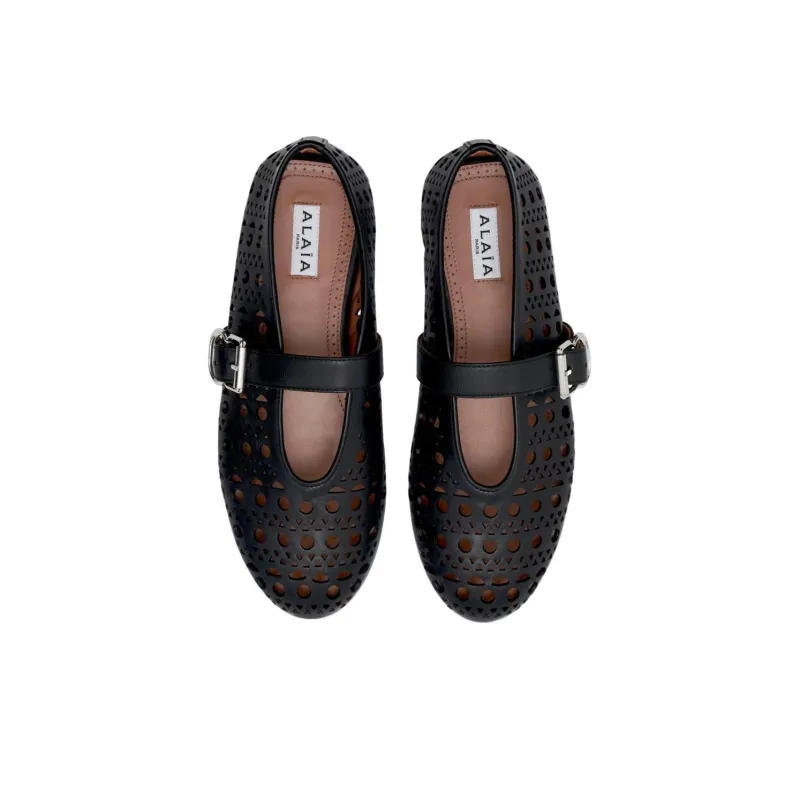 Alaïa Cut-out Leather Ballerinas-3