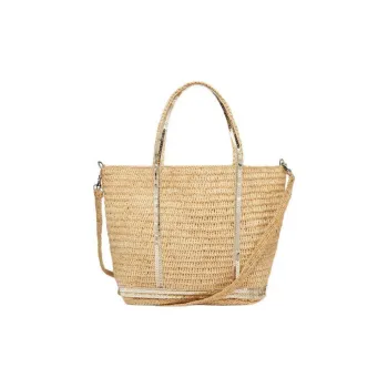 Vanessa Bruno Raffia Tote Bag, Shopping Bag, Shoulder Bag, Crossbody Bag, Handbag Women's Beige