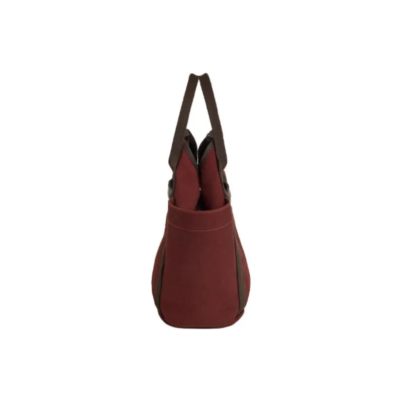 HERMES Canvas Canvas Bag Equestrian Bag Tote Bag Shopping Bag Travel Bag Handbag Shoulder Bag Regular Unisex Brown/Red-3