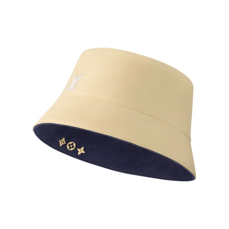 LOUIS VUITTON Cotton Bucket Hats Unisex Beige-1