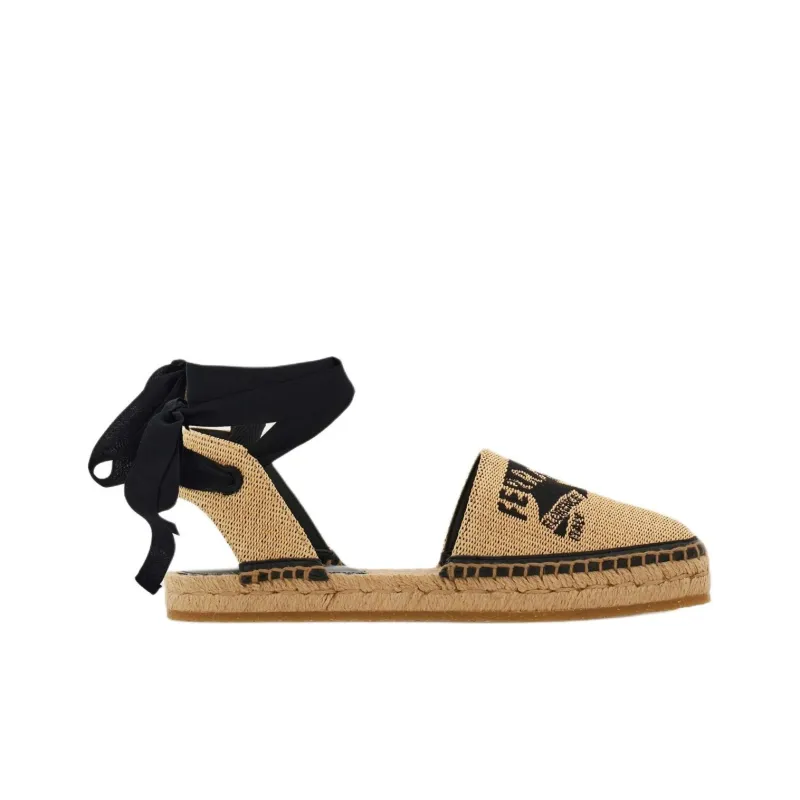 FERRAGAMO Logo-embroidered Raffia Espadrilles-1