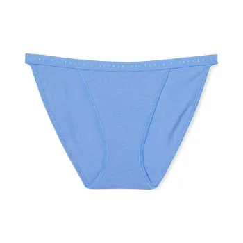 Victoria's Secret PINK Stretch Cotton String Bikini Panty/Blue Bonnet Underpants Women's 1 Pack Blue