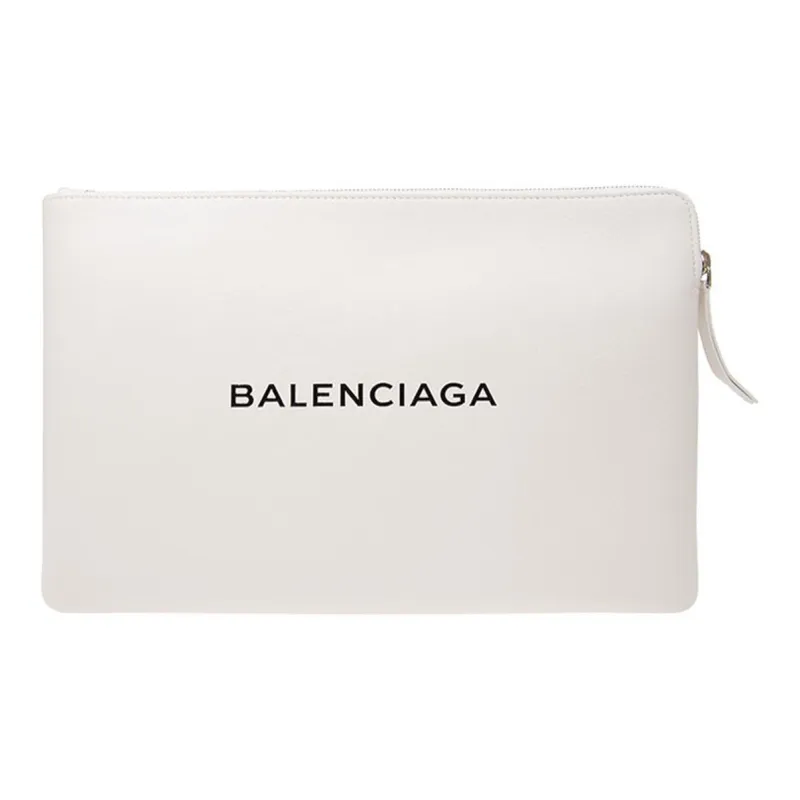 Balenciaga Cow Leather Clutch Women's White-0