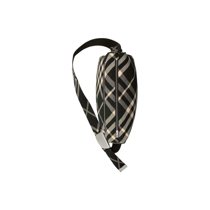 Burberry Cotton Blend Jacquard Fabric With Polyester Messenger Bag, Crossbody Bag, Shoulder Bag Men's Black-3