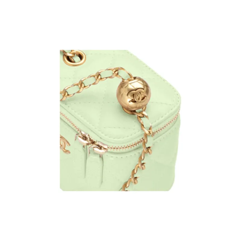 CHANEL Cow Leather Crossbody Bags Mini Women's Mint Green-3