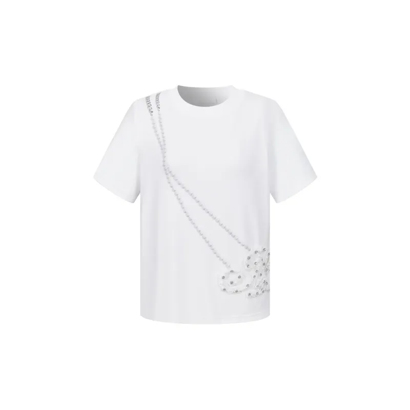 Three Quarters T Shirt Women's White-0