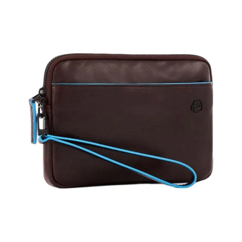 PIQUADRO Leather Wrist Clutch Unisex Dark Brown-1
