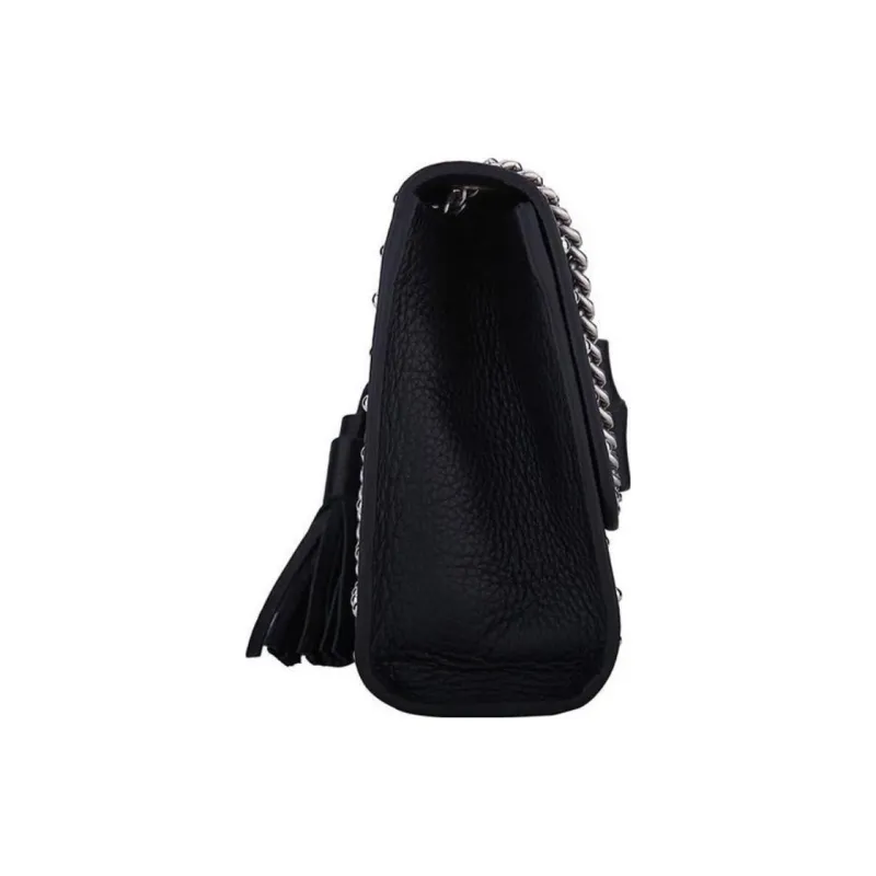 GUCCI Leather Shoulder Bag Crossbody Bag Women's Black-2