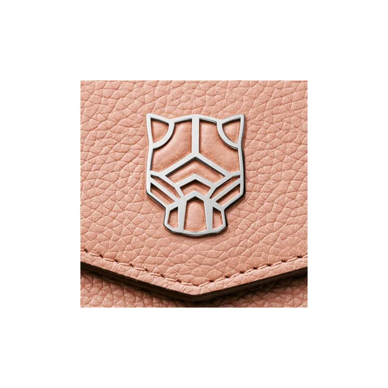 CARTIER PANTHÈRE Calfskin Card Clip Card Holder Women's Pink-4