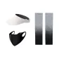 Black Gray Gradient Cooling Arm Sleeves+White Visor Cap+Black Face Mask